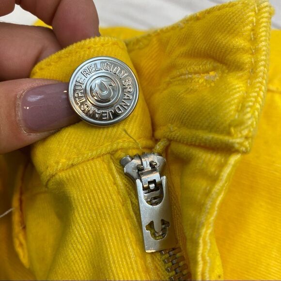 True Religion Shannon Yellow Corduroy Pants 27 - Picture 10 of 14